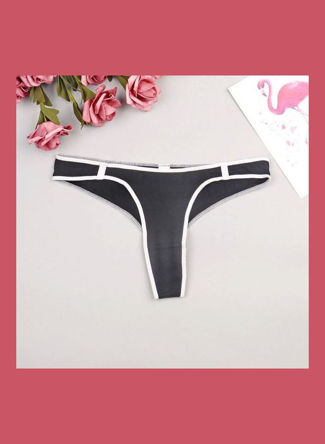 Pack Of 4 Solid Pattern G-String Briefs Multicolour  - Image 4