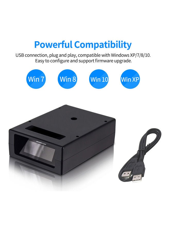 أيبيسي ماسح باركود بتصميم صغير مدمج يدعم الحث الذاتي ومزود باتصال USB أحادي الأبعاد ومتوافق مع أنظمة التشغيل ويندوز أسود - Image 3