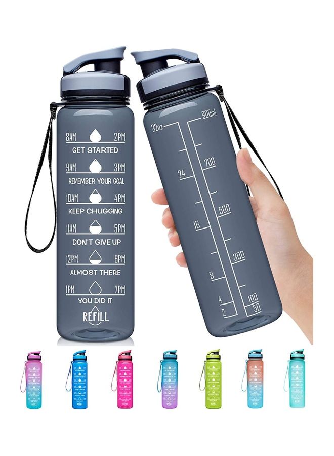 شو وو زجاجة ماء كبيرة بسعة 1 لتر مع علامات توقيت تحفيزية - Image 1