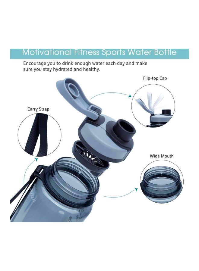 شو وو زجاجة ماء كبيرة بسعة 1 لتر مع علامات توقيت تحفيزية - Image 2