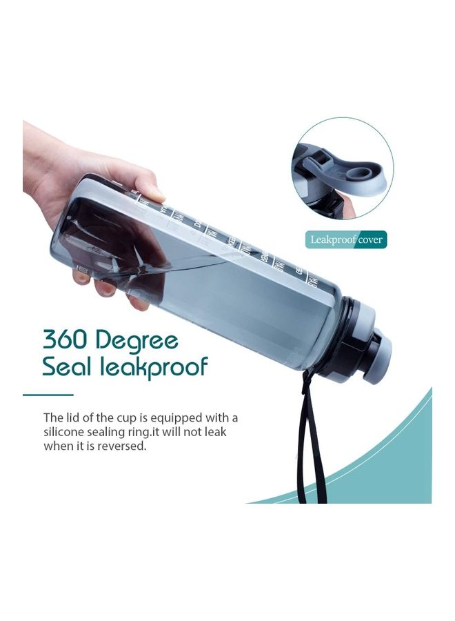 شو وو زجاجة ماء كبيرة بسعة 1 لتر مع علامات توقيت تحفيزية - Image 5