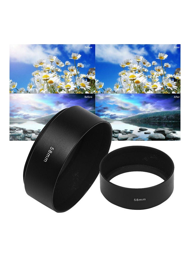 Generic Hood Screw-in Tele Metal Lens for DSLR Canon Black/Clear  - Image 1