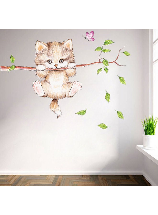 Cartoon Cat Tree Branch Butterfly Shape Wall Stickers Multicolour - Image 5