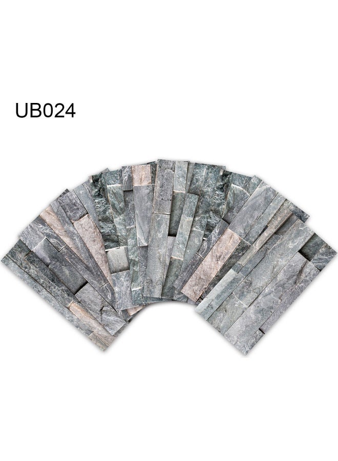 9-Piece  Brick Stone Imitation Waterproof Tile Stickers Grey  - Image 1
