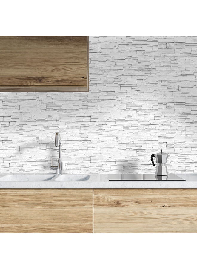 9-Piece  Brick Stone Imitation Waterproof Tile Stickers Grey  - Image 3