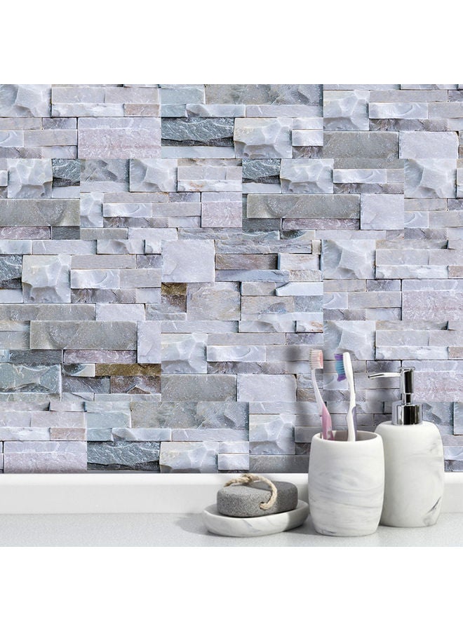 9-Piece  Brick Stone Imitation Waterproof Tile Stickers Grey  - Image 4