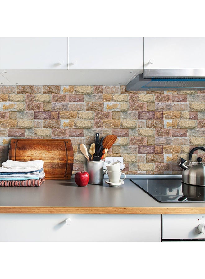 9-Piece  Brick Stone Imitation Waterproof Tile Stickers Grey  - Image 5