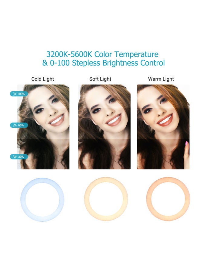 طقم مكون من حلقة إضاءة LED للتصوير الفوتوغرافي أبيض - Image 5