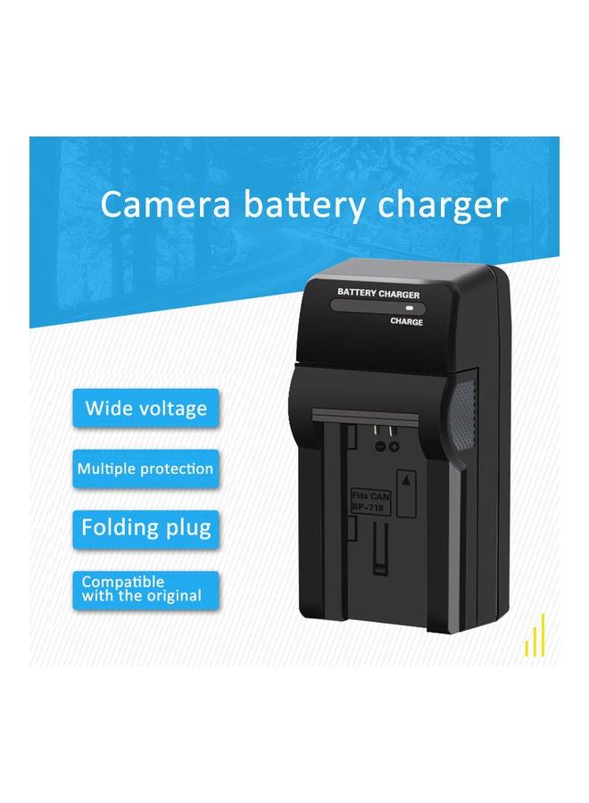 Safety Digital Camera Battery Single Charger for Canon BP-718 Black - Image 4