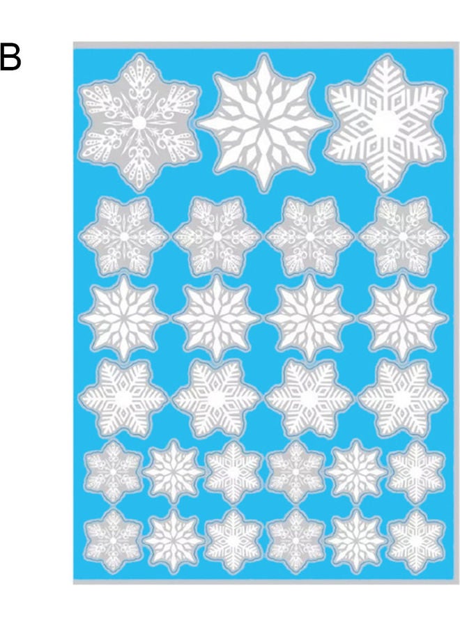 Snowflake Themed Self-Adhesive Wall Stickers White 25x35cm