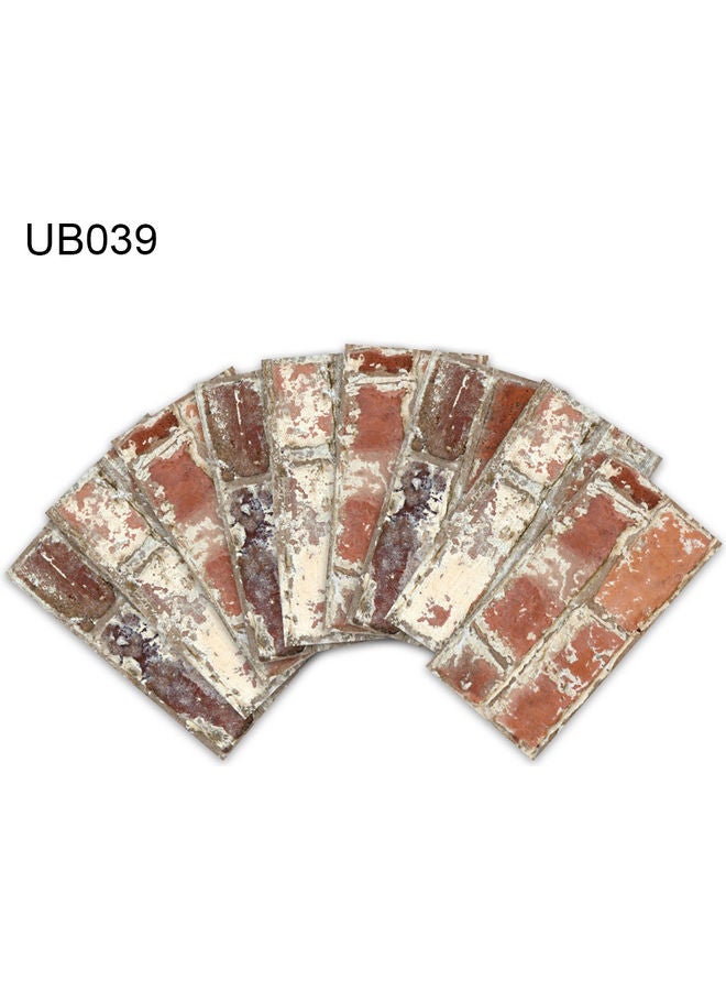 9-Piece Marble Texture Waterproof Tile Wall Sticker Set Brown/Beige