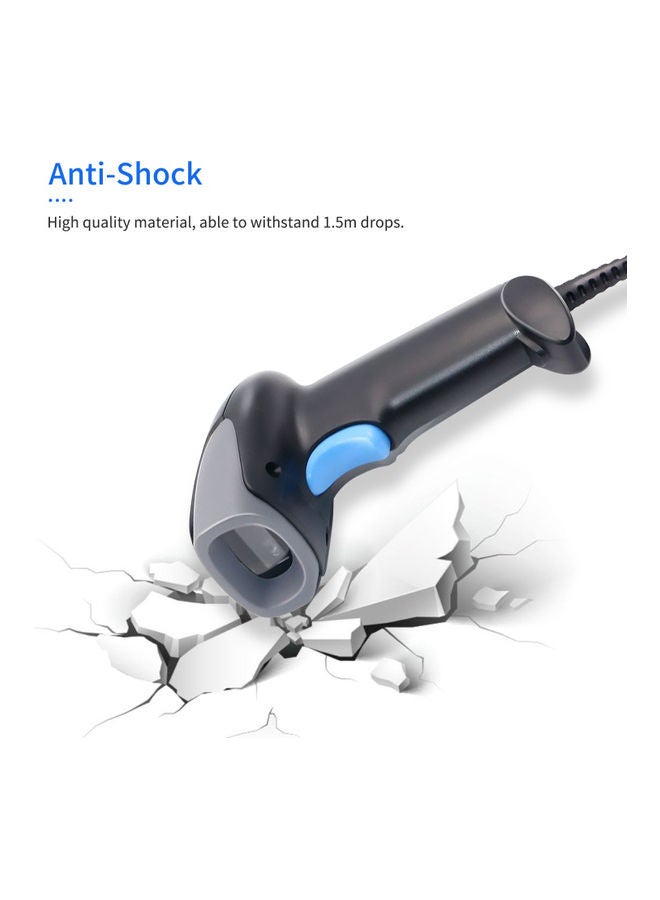 Aibecy - Handheld Barcode 1D/2D/QR Code Scanner Wireless and USB Wired Compatible with Windows Mac Linux Black/Blue - Image 1