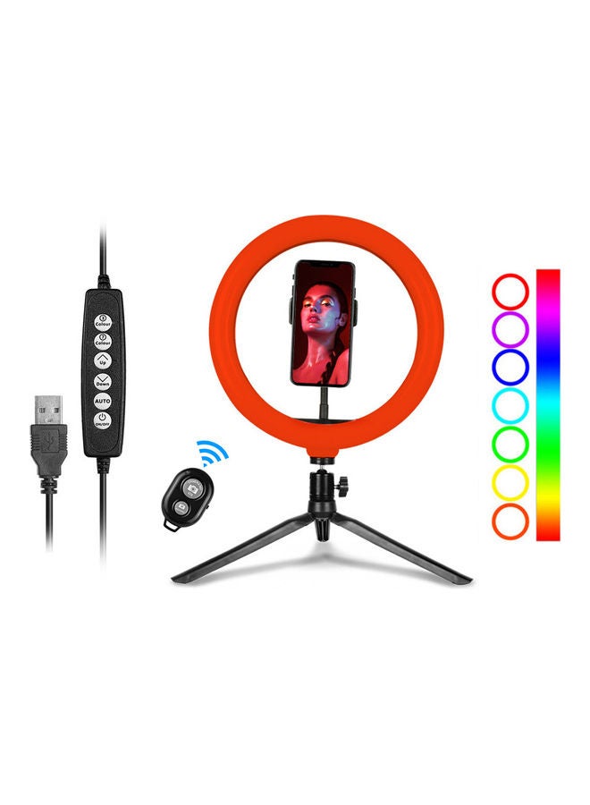 مصباح حلقي بإضاءة متعددة الألوان RGB مع إكسسوارات متعدد الألوان - Image 1