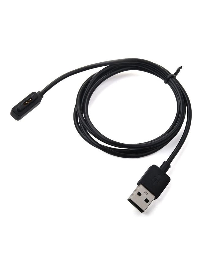 كابل شحن سريع مغناطيسي بمنفذ USB للساعة الذكية أسوس زين ووتش 2 لون أسود - Image 1