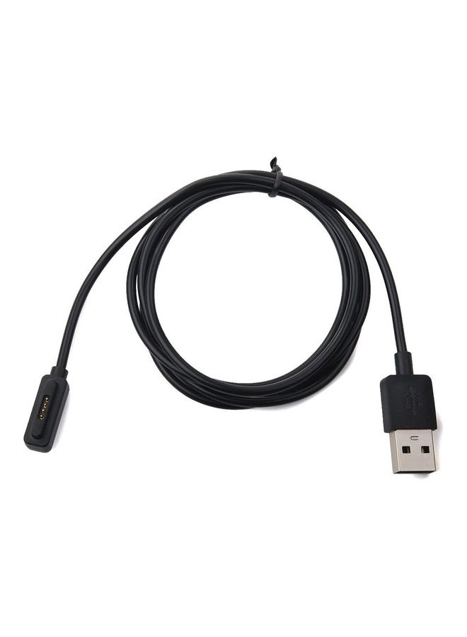 كابل شحن سريع مغناطيسي بمنفذ USB للساعة الذكية أسوس زين ووتش 2 لون أسود - Image 2