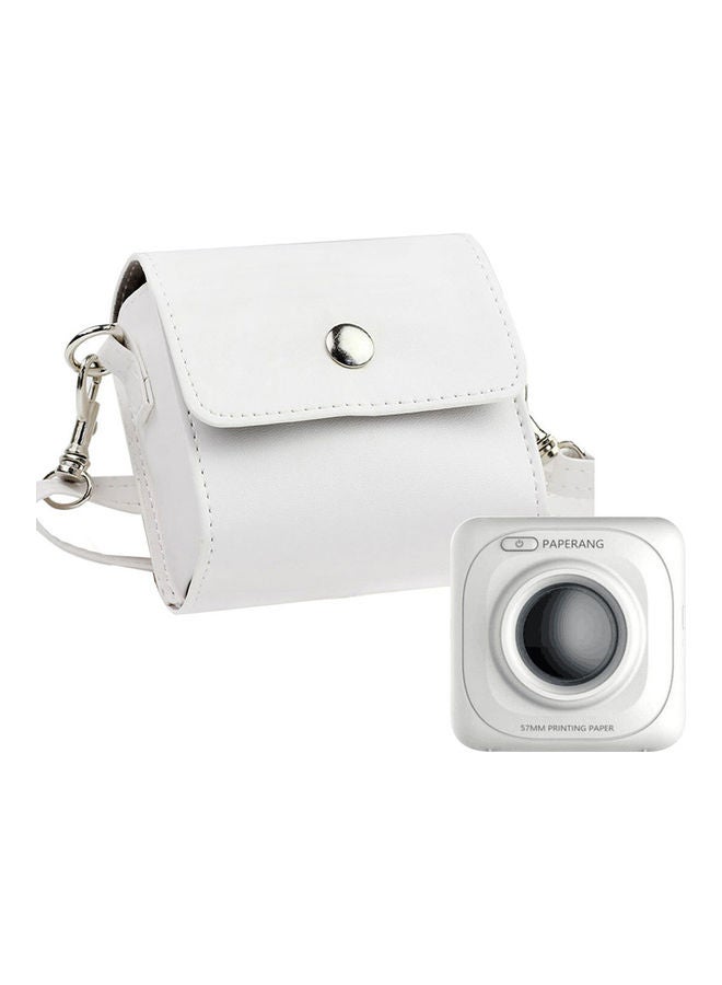 Faux Leather Protective Storage Handbag For Paperang Thermal Printer White  - Image 2