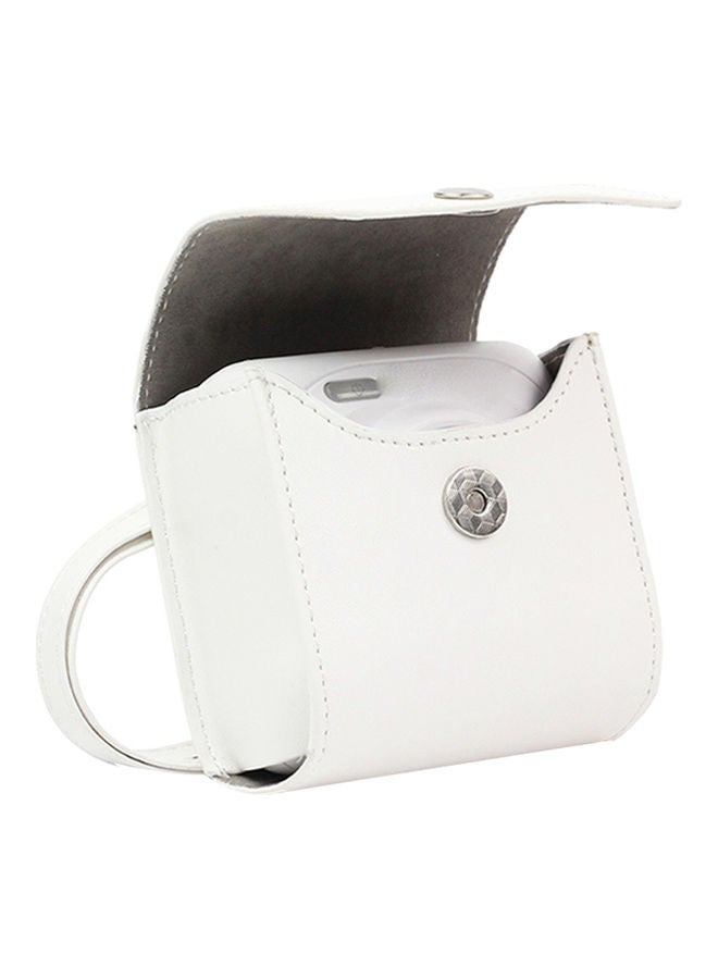 Faux Leather Protective Storage Handbag For Paperang Thermal Printer White  - Image 3