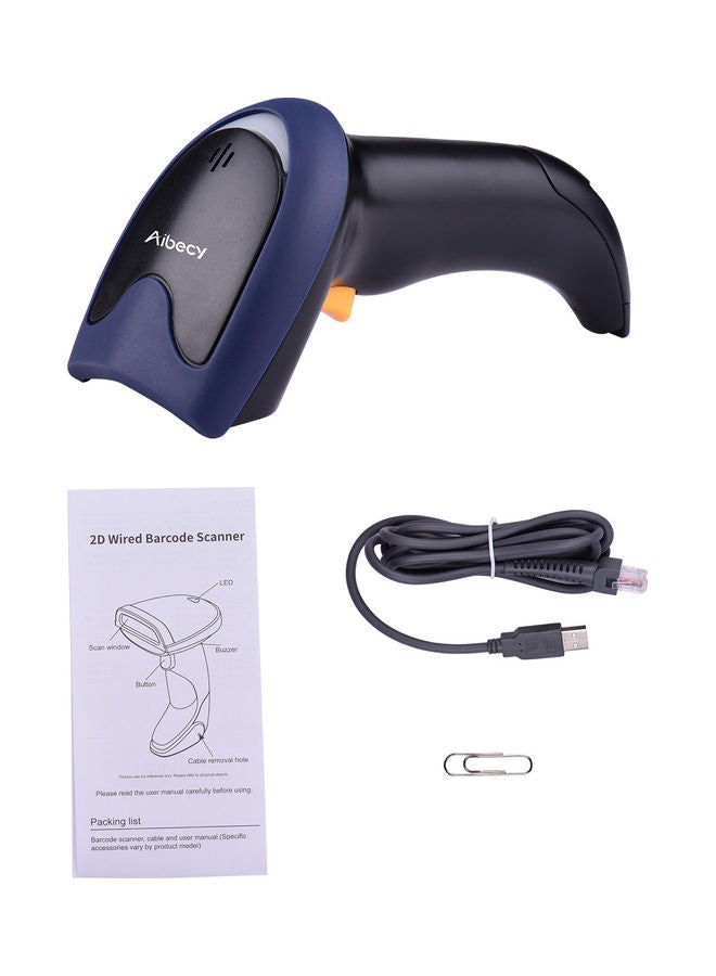 أيبيسي ماسح باركود سلكي بتصميم 1D2D/QRمحمول باليد مزود بمنفذ USB ومتوافق مع أنظمة التشغيل ويندوز وأندرويد وماك ومناسب للسوبر ماركت والمكتبة ومخزن الخدمات اللوجستية أسود - Image 3