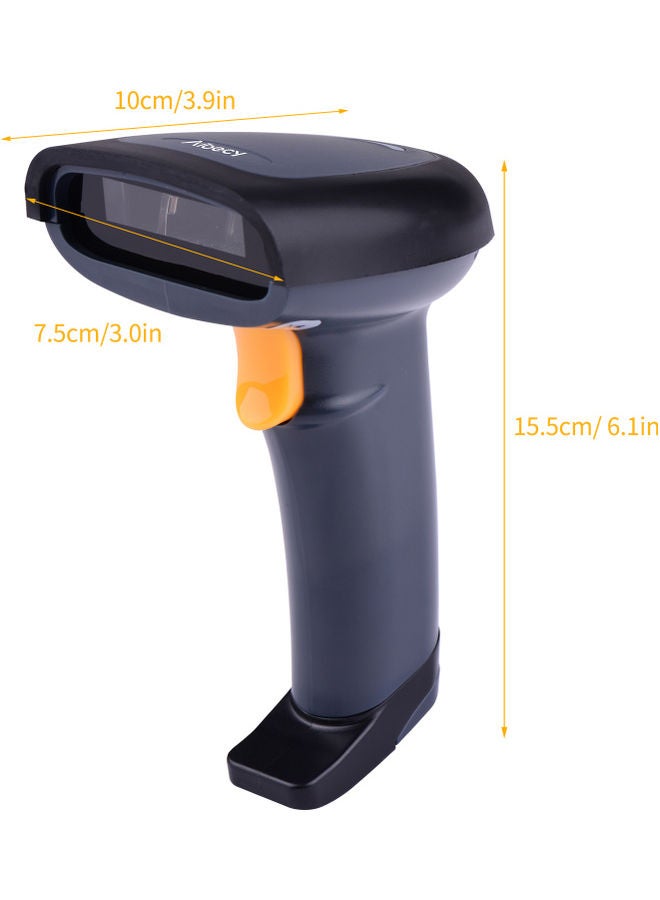 Aibecy Handheld 1D Barcode Scanner USB Wired Compatible with Windows Android Mac for Supermarket Library Logistics Warehouse Black - Image 4