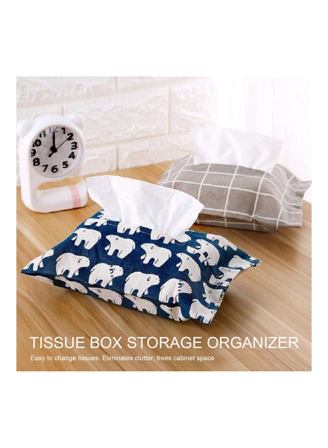 Tissue Box Cover Blue/White 7.08x11.02inch - Image 2