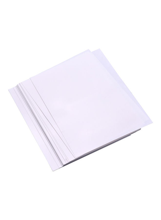 Generic 25-Sheet Printable Shrink Film Paper Kit for DIY Pendants Earrings Keychains Ornaments White  - Image 1