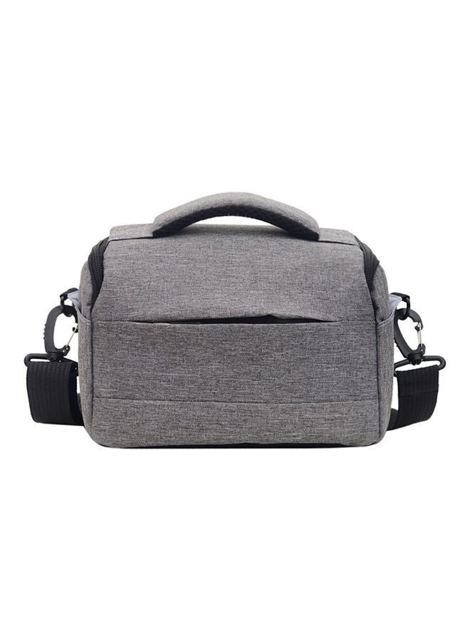 Portable Breathable Zipper DSLR Shoulder Camera Bag Grey 