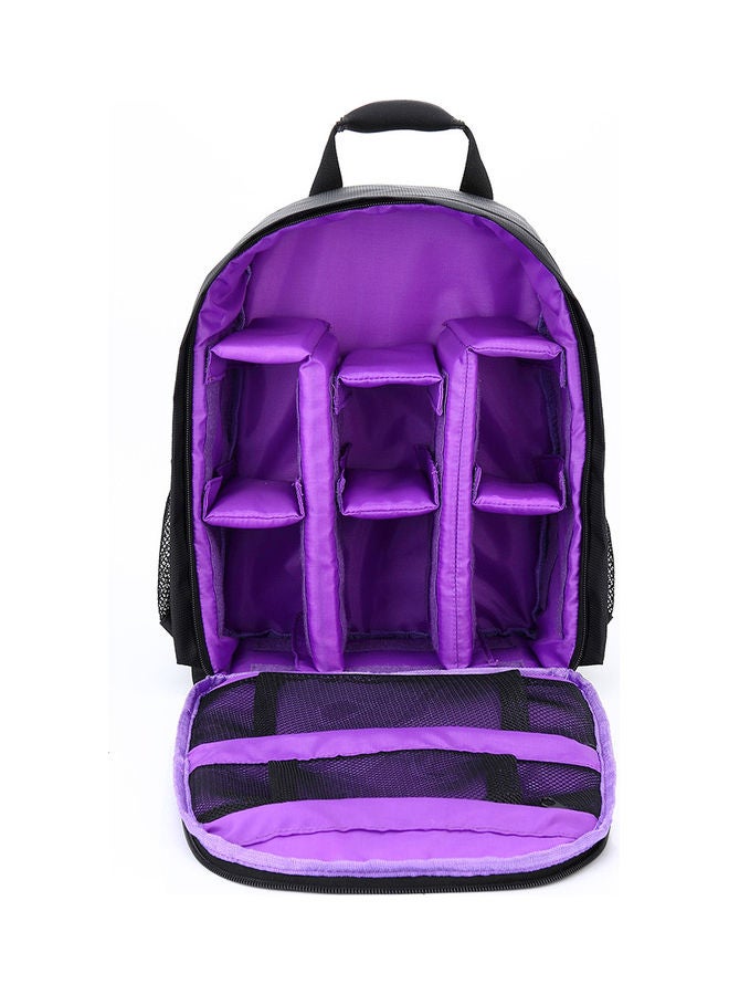 Waterproof DSLR Camera Backpack Photography Shoulder Bag Black/Purple 