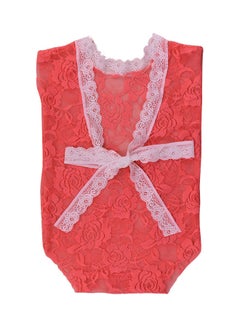 Generic Floral Lace Photography Romper Red/Pink 