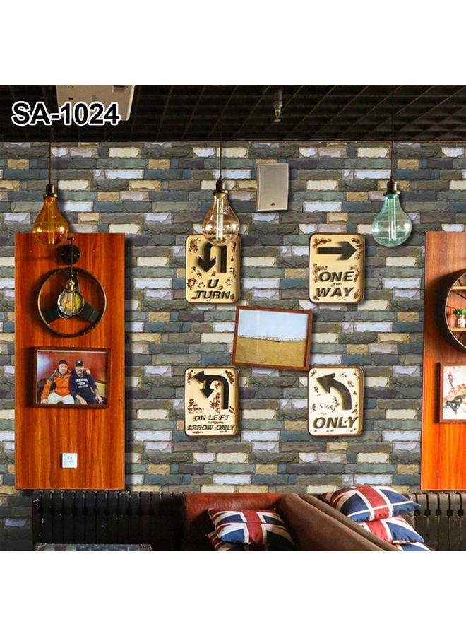Simulation Wood Grain Brick Self-Adhesive PVC Wall Sticker Multicolour - Image 1