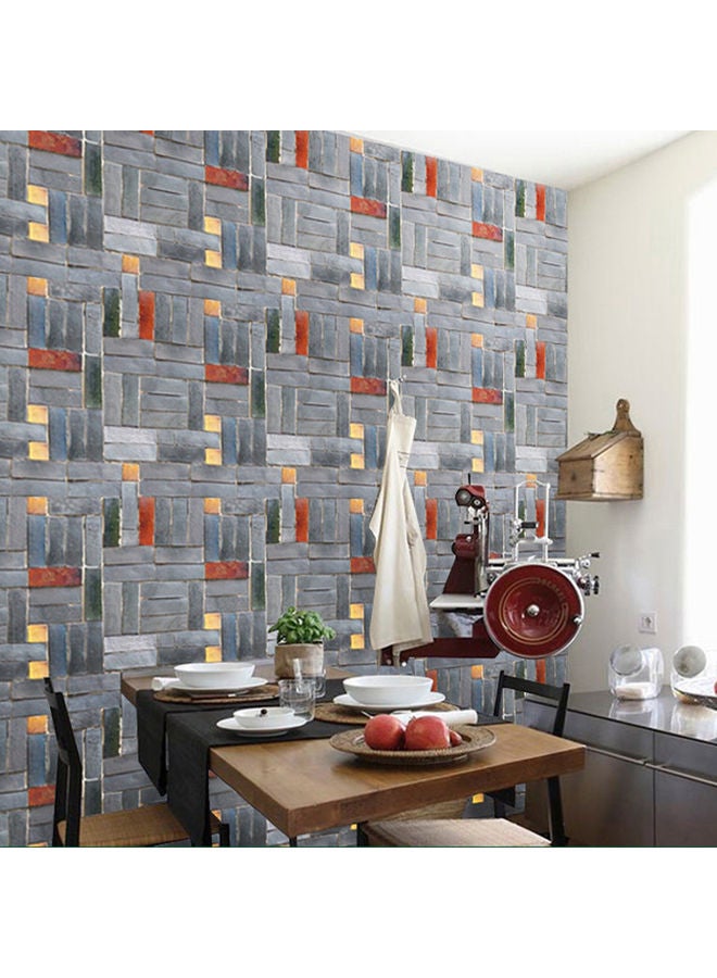 Simulation Wood Grain Brick Self-Adhesive PVC Wall Sticker Multicolour - Image 3