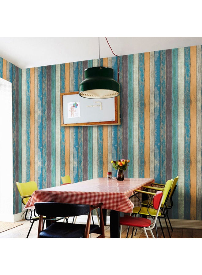 Simulation Wood Grain Brick Self-Adhesive PVC Wall Sticker Multicolour - Image 4