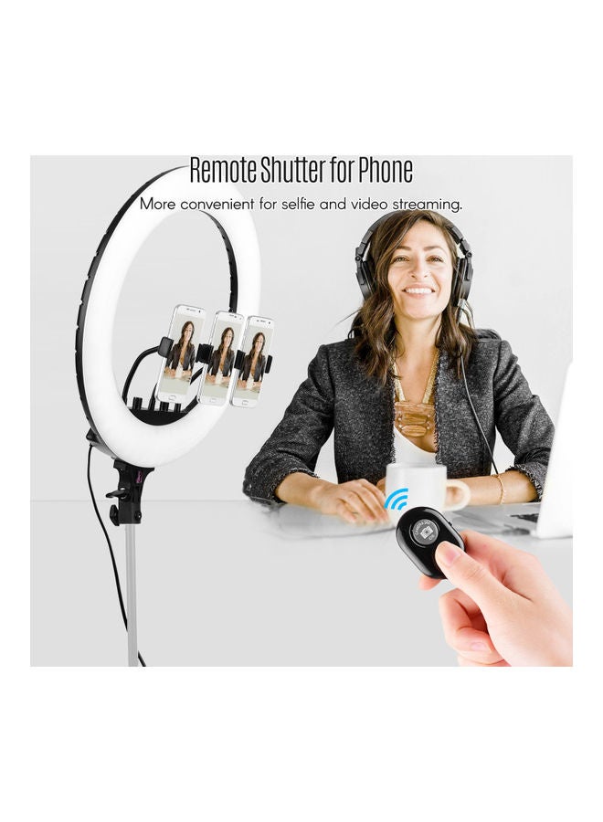 LED Ring Light with 3 Phone Clamps for Photography White - Image 4