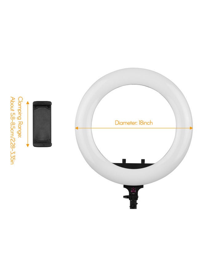 LED Ring Light with 3 Phone Clamps for Photography White - Image 5