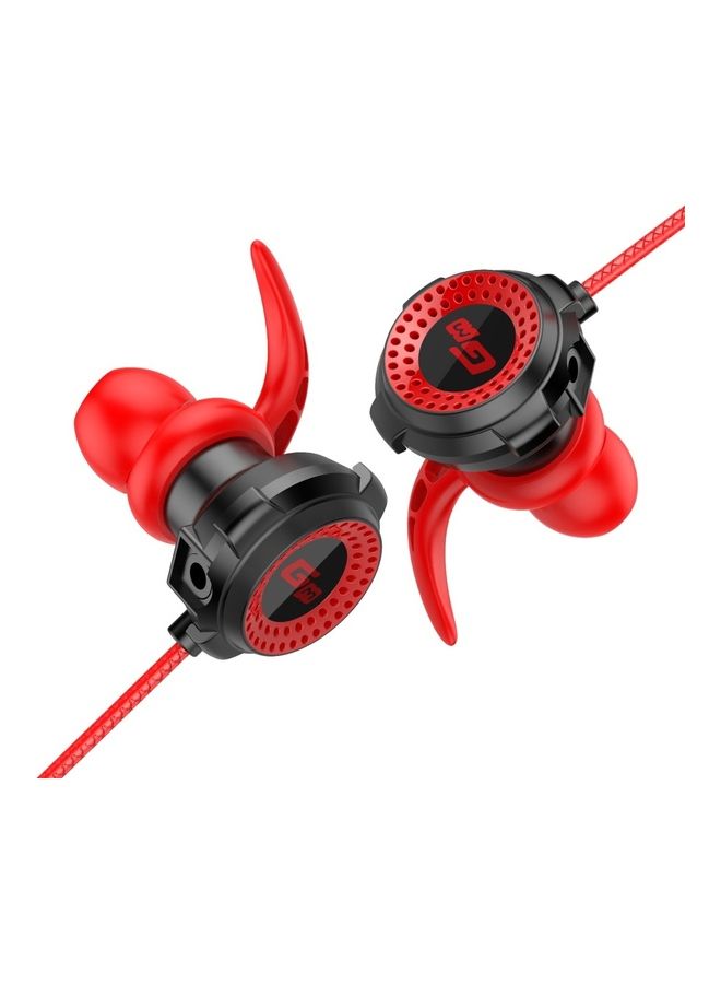 Generic - Universal Wired Earphones With Microphone Black/Red - Image 1