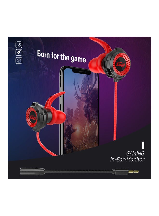 Generic - Universal Wired Earphones With Microphone Black/Red - Image 1