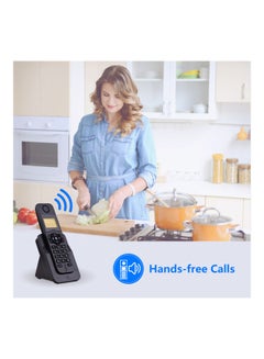 Generic Expandable Cordless Telephone with LCD Display Caller ID 50 Phone Book Memories Hands-free Calls, 16 Languages Support Black  - Image 4