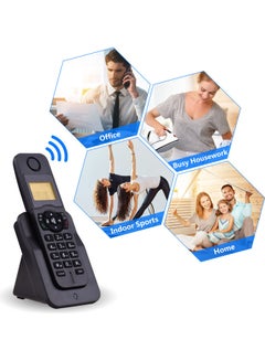 Generic Expandable Cordless Telephone with LCD Display Caller ID 50 Phone Book Memories Hands-free Calls, 16 Languages Support Black  - Image 5