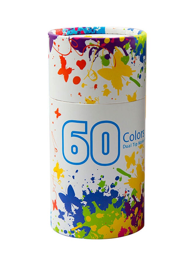 Generic 60-Count Dual Tip Marker Set with Box Multicolour  - Image 2