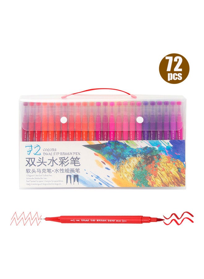 Generic 72-Piece Dual Tip Brush Pen Set with Pouch Multicolour  - Image 4