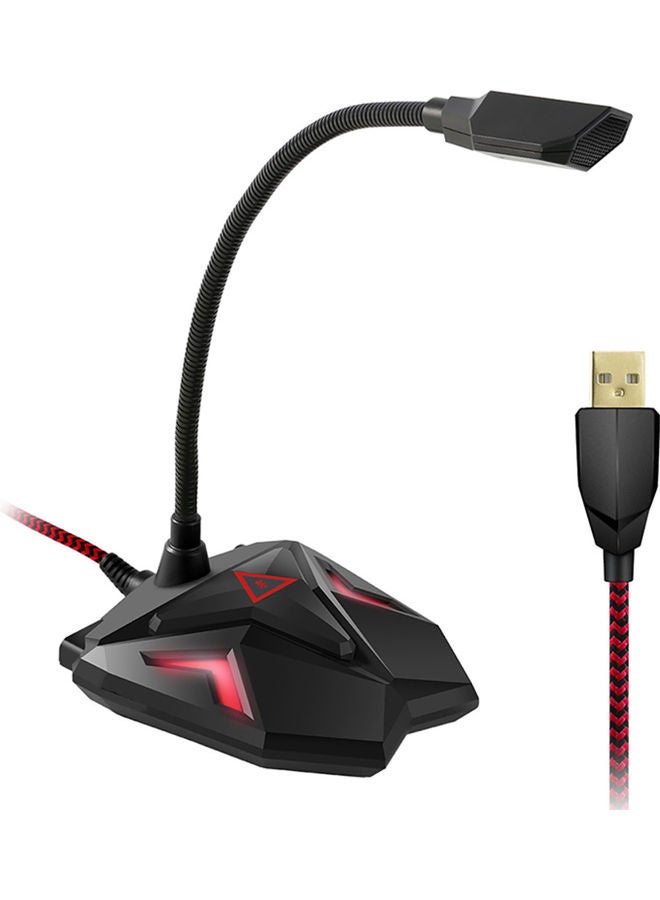 Cool USB Gaming Microphone with LED Light Switch OS3216 Black - Image 1