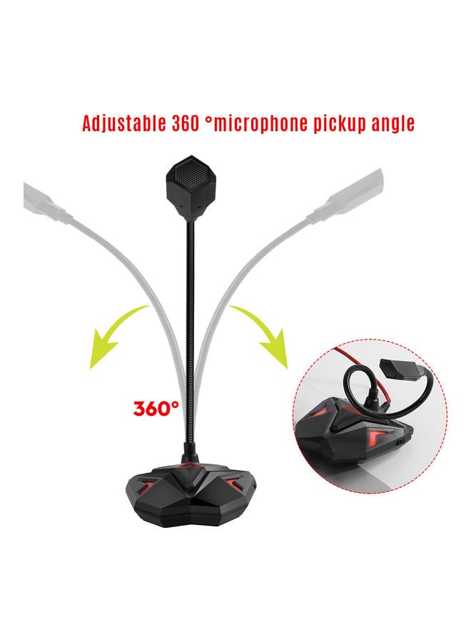 Cool USB Gaming Microphone with LED Light Switch OS3216 Black - Image 3