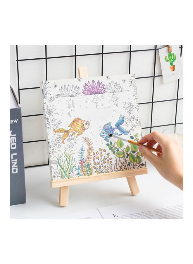 حامل لوحات خشبي صغير متعدد الأغراض للأعمال الفنية بيج - Image 2