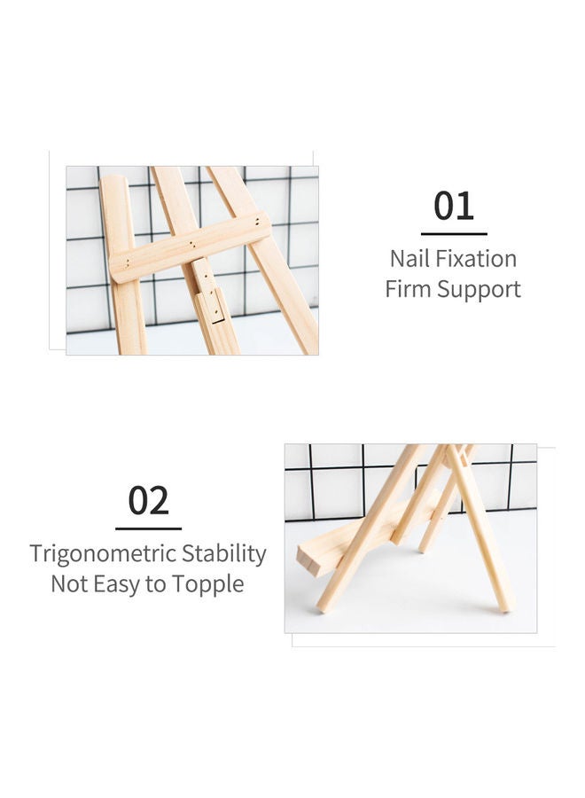 حامل لوحات خشبي صغير متعدد الأغراض للأعمال الفنية بيج - Image 3