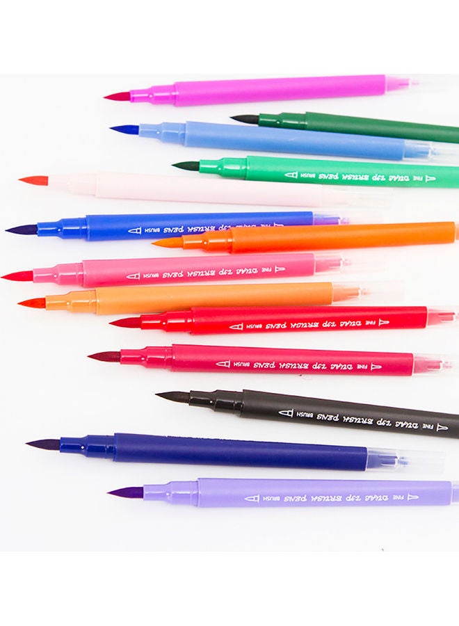 Generic 24-Piece Dual Tip Brush Pen Set with Pouch Multicolour  - Image 5