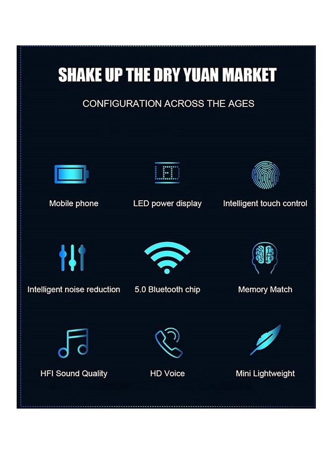 True-Wireless In-Ear BT5.0 Sports Earbuds With Charging Case Black - Image 5