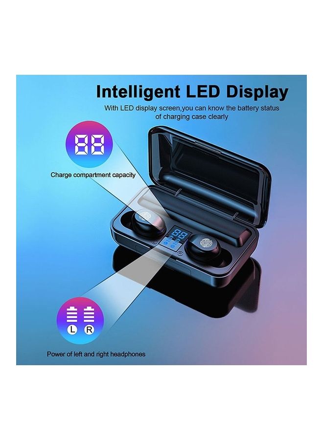 True-Wireless In-Ear BT5.0 Sports Earbuds With Charging Case Black - Image 3