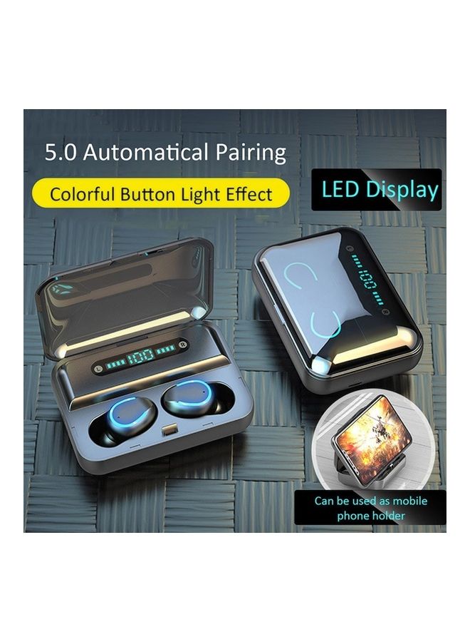 سماعة أذن داخلية إيربادز رياضية ترو وايرليس تعمل بالبلوتوث 5.0 مع علبة شحن . أسود - Image 1