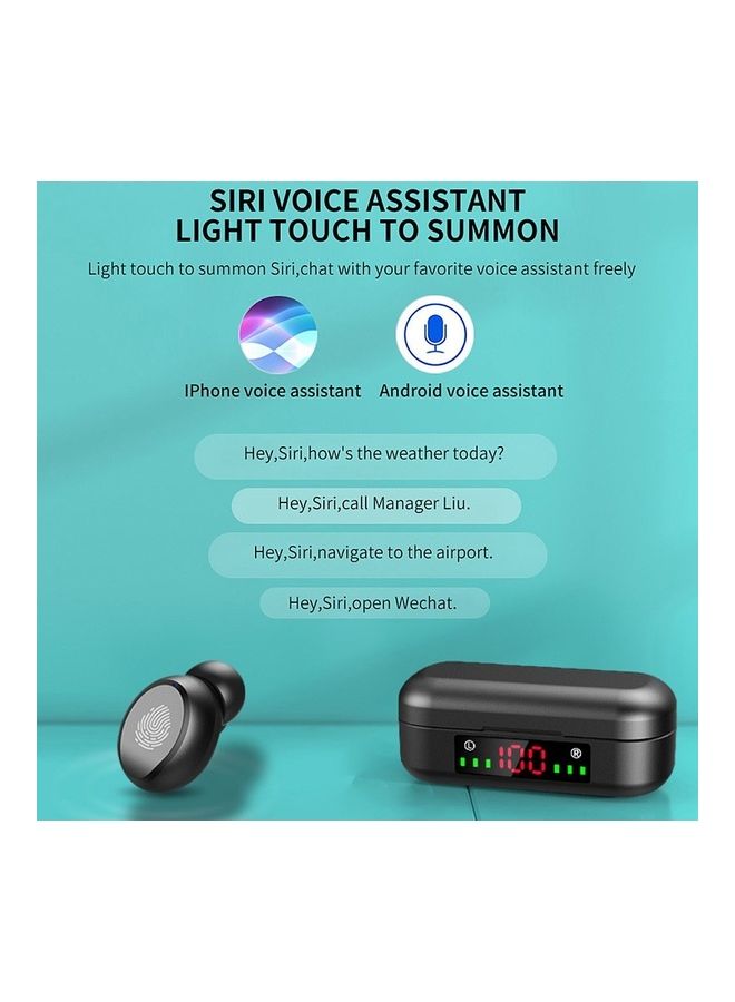 True-Wireless In-Ear BT5.0 Sports Earbuds With Charging Case Black - Image 3