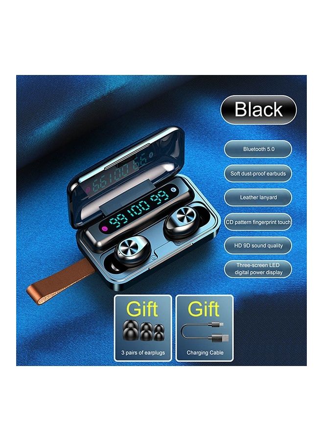 True-Wireless In-Ear BT5.0 Sports Earbuds With Charging Case Black - Image 3