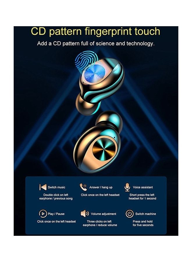 True-Wireless In-Ear BT5.0 Sports Earbuds With Charging Case Black - Image 4